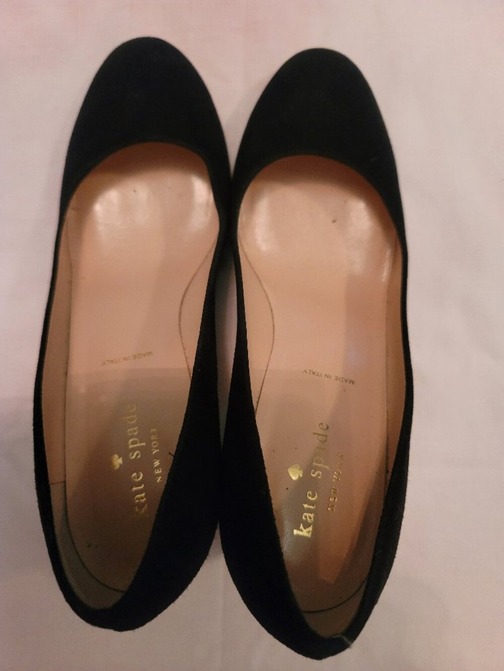 Kate Spade New York Black Suede Glitter Block Heel Pumps | Women's Size 8M | Mad